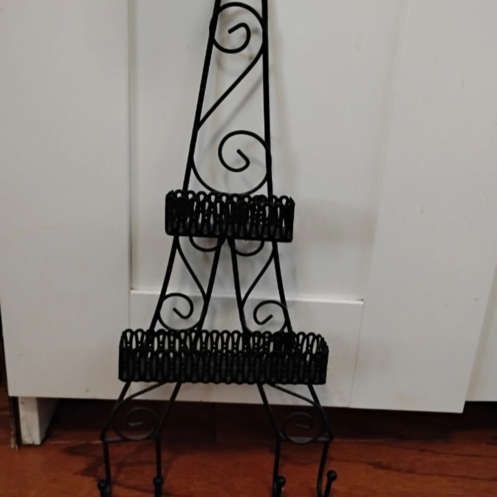 Black Eiffel Tower Jewelry Wire Wall Mount Organizer